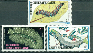 ЦАР, 1973, Гусеницы, 3 марки